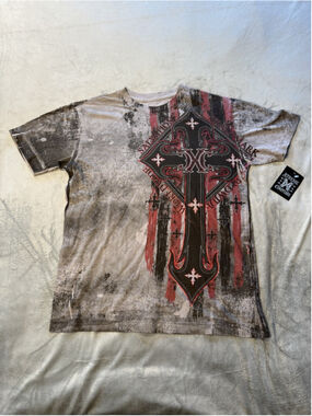 XTREME COUTURE by AFFLICTION Men's T-Shirt LIBERTY CRUSADE Biker MMA Small